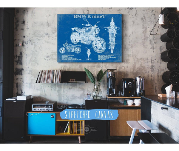 Cutler West BMW R nine T Blueprint Vintage Motorcycle Print