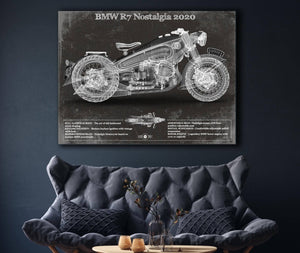 Cutler West BMW R7 Nostalgia 2020 Blueprint Motorcycle Patent Print