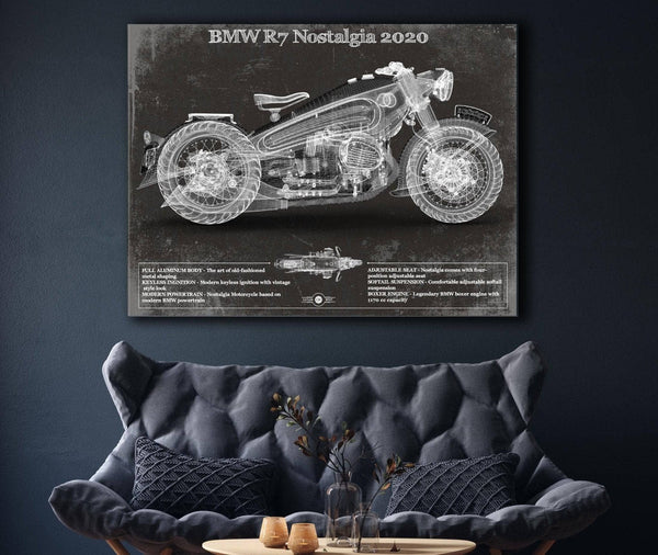 Cutler West BMW R7 Nostalgia 2020 Blueprint Motorcycle Patent Print