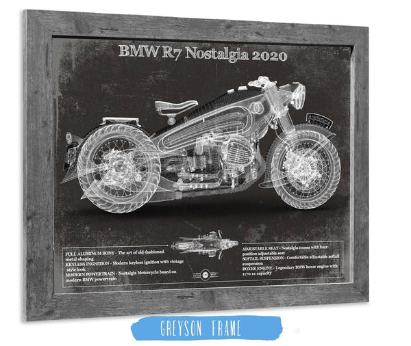 14" x 11" / Greyson Frame Cutler West BMW R7 Nostalgia 2020 Blueprint Motorcycle Patent Print