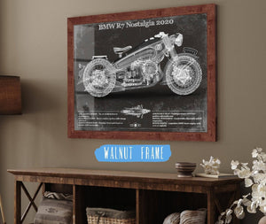 20" x 16" / Walnut Frame Cutler West BMW R7 Nostalgia 2020 Blueprint Motorcycle Patent Print