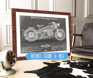 20" x 16" / Walnut Frame & Mat Cutler West BMW R7 Nostalgia 2020 Blueprint Motorcycle Patent Print