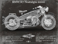 Cutler West Vehicle Collection 14" x 11" / Unframed BMW R7 Nostalgia 2020 Blueprint Motorcycle Patent Print 845000198_47615
