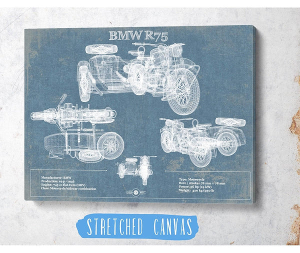 Cutler West BMW R75 Blueprint Motorcycle Patent Print
