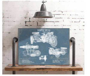 Cutler West BMW R75 Blueprint Motorcycle Patent Print
