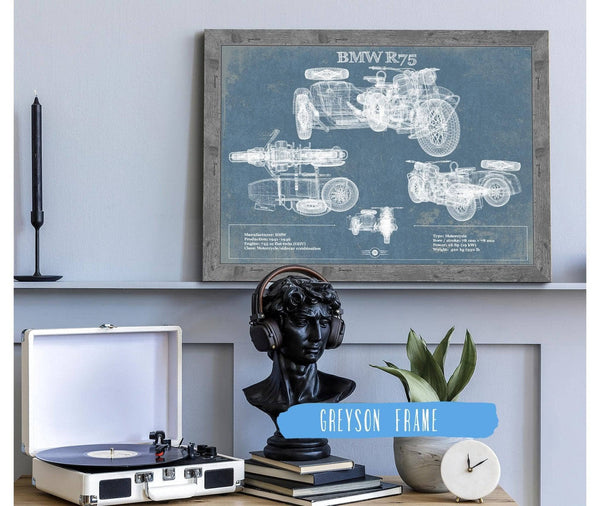 Cutler West BMW R75 Blueprint Motorcycle Patent Print