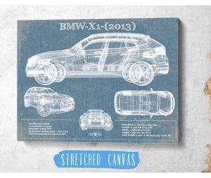 Cutler West BMW X1 (2013) Vintage Blueprint Auto Print
