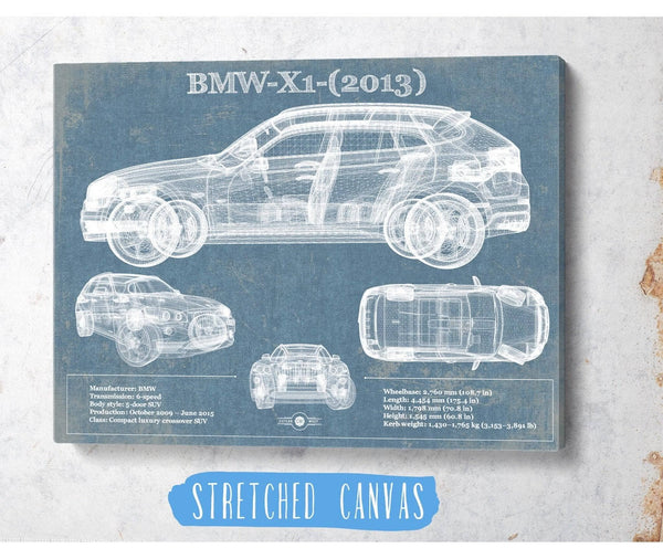 Cutler West BMW X1 (2013) Vintage Blueprint Auto Print