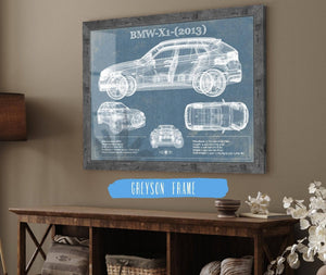 Cutler West BMW X1 (2013) Vintage Blueprint Auto Print
