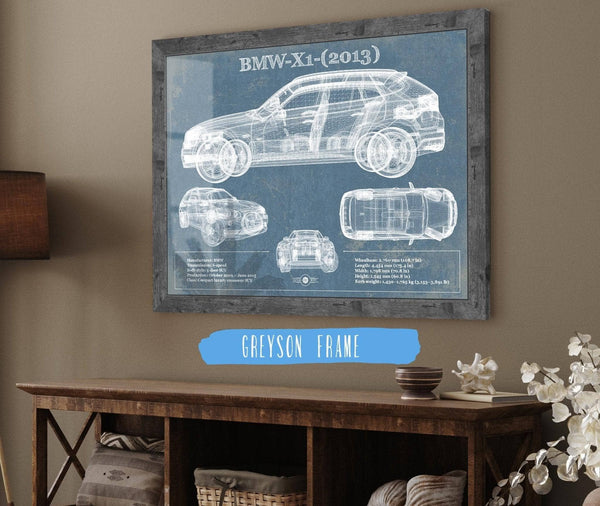 Cutler West BMW X1 (2013) Vintage Blueprint Auto Print