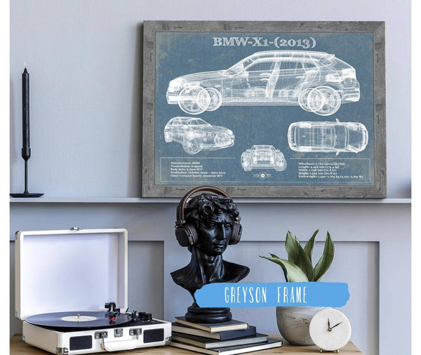 Cutler West BMW X1 (2013) Vintage Blueprint Auto Print