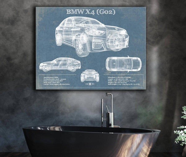 Cutler West BMW X4 (G02) Vintage Blueprint Auto Print