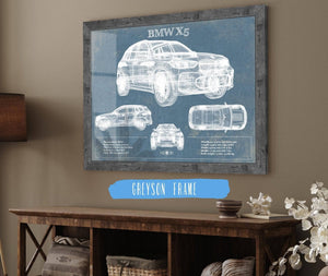 Cutler West BMW X5 Vintage Blueprint Auto Print