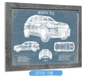 14" x 11" / Greyson Frame Cutler West BMW X5 Vintage Blueprint Auto Print
