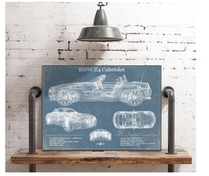Cutler West BMW Z4 Cabriolet Vintage Blueprint Auto Print