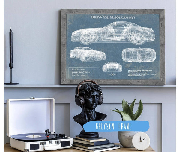 Cutler West BMW Z4 M40i (2019) Vintage Blueprint Auto Print