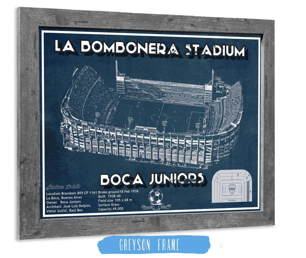 14" x 11" / Greyson Frame Cutler West Boca Juniors F.C La Bombonera Stadium Soccer Print 2