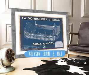 14" x 11" / Greyson Frame & Mat Cutler West Boca Juniors F.C - La Bombonera Stadium Soccer Print