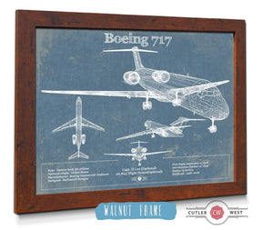 Cutler West Boeing 717 Vintage Aviation Blueprint Print - Custom Pilot Name Can Be Added