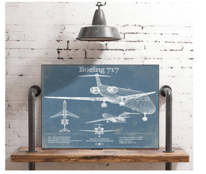 Cutler West Boeing 717 Vintage Aviation Blueprint Print - Custom Pilot Name Can Be Added