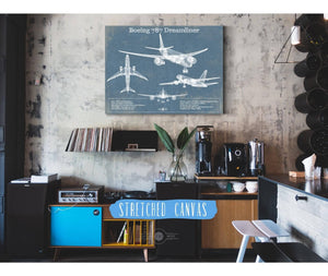 Cutler West Boeing 787 Dreamliner Vintage Aviation Blueprint Print - Custom Pilot Name Can Be Added