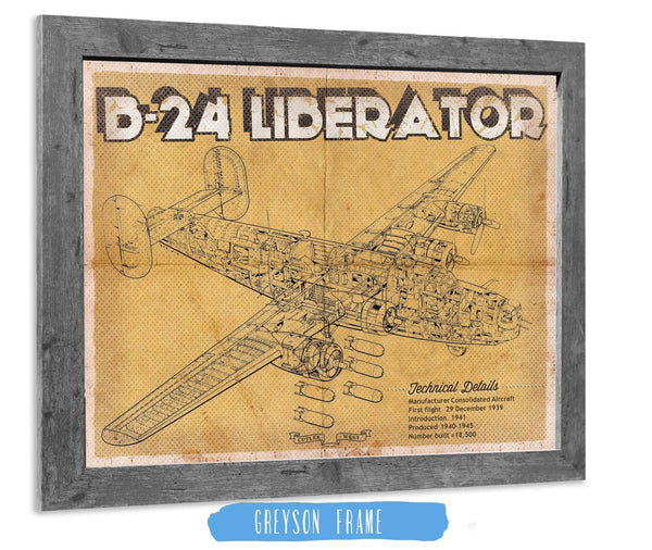 14" x 11" / Greyson Frame Cutler West Boeing B-29 Superfortress Patent Blueprint Original Military Wall Art