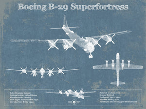 14" x 11" / Unframed Cutler West Boeing B-29 Superfortress Patent Blueprint Original Military Wall Art