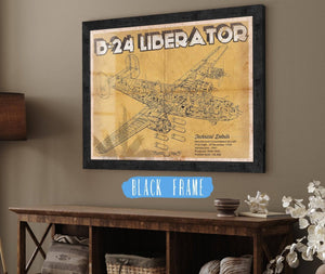 20" x 16" / Black Frame Cutler West Boeing B-29 Superfortress Patent Blueprint Original Military Wall Art