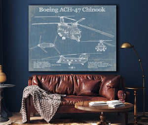 Cutler West Boeing CH-47 Chinook Helicopter Vintage Aviation Blueprint Military Print - Custom Pilot Name Can Be Added