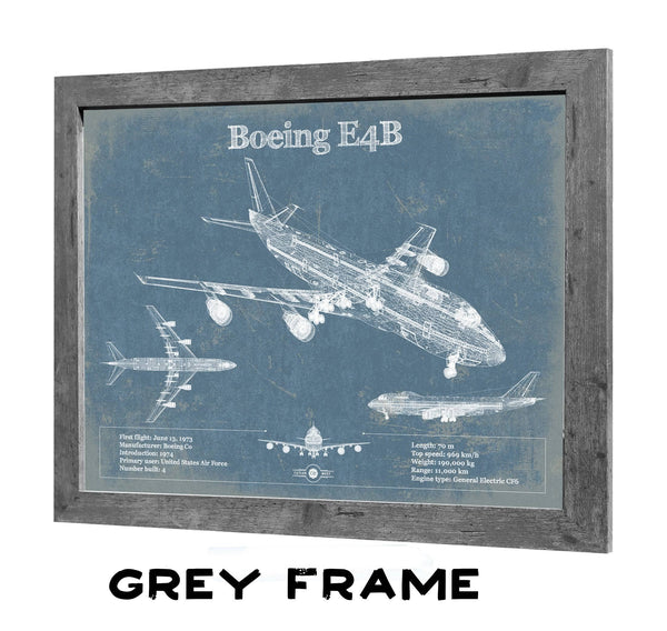 14" x 11" / Greyson Frame Cutler West Boeing E4B Nightwatch Vintage Aviation Blueprint Print
