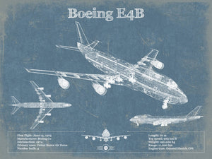 14" x 11" / Unframed Cutler West Boeing E4B Nightwatch Vintage Aviation Blueprint Print