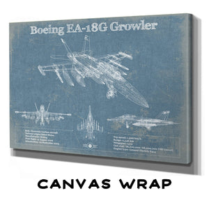 Cutler West Boeing EA-18G Growler Vintage Aviation Blueprint Military Print - Custom Pilot Name Can Be Added