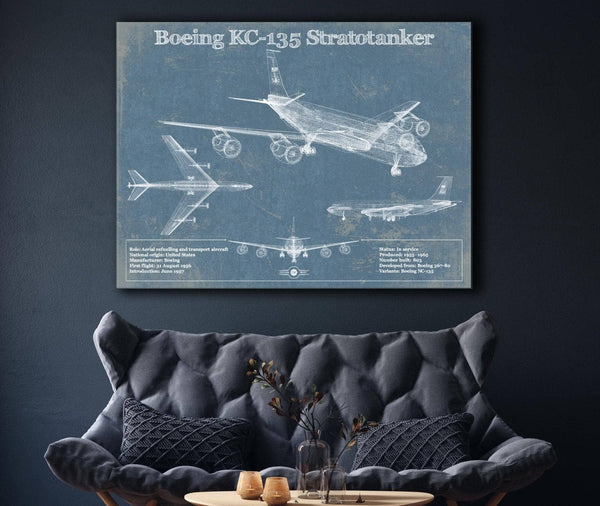 Cutler West Boeing KC-135 Stratotanker Aviation Blueprint Print - Custom Pilot Name Can Be Added