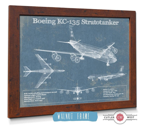 Cutler West Boeing KC-135 Stratotanker Aviation Blueprint Print - Custom Pilot Name Can Be Added