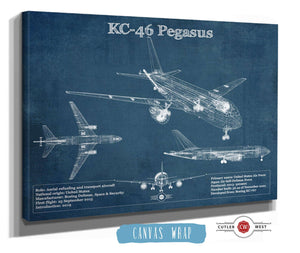 Cutler West Boeing KC-46 Pegasus Vintage Aviation Blueprint Print - Custom Pilot Name Can Be Added