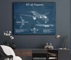 Cutler West Boeing KC-46 Pegasus Vintage Aviation Blueprint Print - Custom Pilot Name Can Be Added