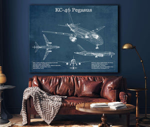 Cutler West Boeing KC-46 Pegasus Vintage Aviation Blueprint Print - Custom Pilot Name Can Be Added