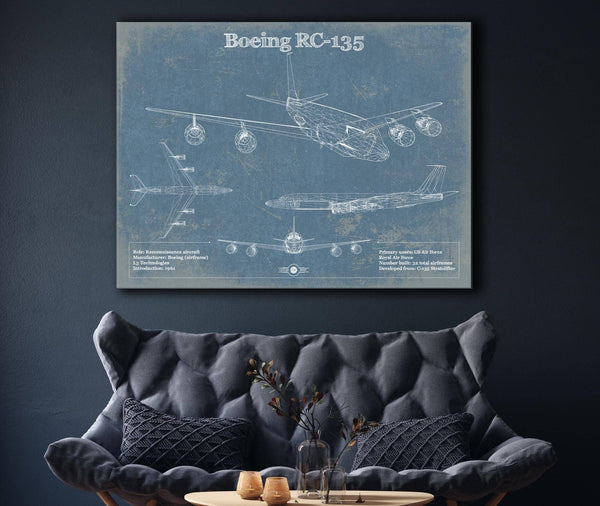 Cutler West Boeing RC-135 Aviation Blueprint Print - Custom Pilot Name Can Be Added