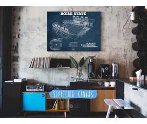 Cutler West Boise State Broncos Art - Vintage Boise State Stadium Blueprint Art Print