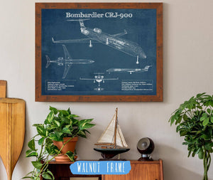 Cutler West Bombardier CRJ-900 Vintage Aviation Blueprint Print - Custom Pilot Name can be Added