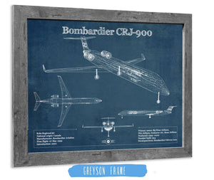 Cutler West Bombardier CRJ-900 Vintage Aviation Blueprint Print - Custom Pilot Name can be Added