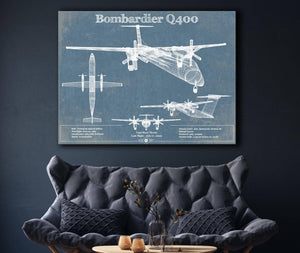 Cutler West Bombardier Dash 8 - Q400 Vintage Aviation Blueprint Print
