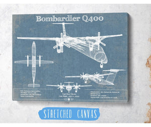 Cutler West Bombardier Dash 8 - Q400 Vintage Aviation Blueprint Print