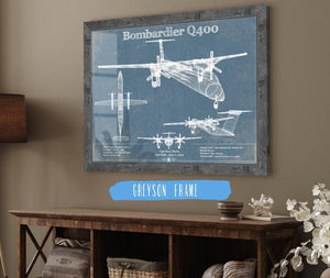 Cutler West Bombardier Dash 8 - Q400 Vintage Aviation Blueprint Print