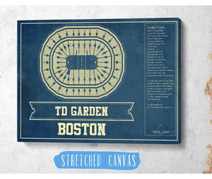 Cutler West Boston Bruins - TD Garden Vintage Hockey Blueprint NHL Print