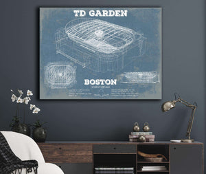 Cutler West Boston Bruins - TD Garden Vintage Hockey Blueprint NHL Print