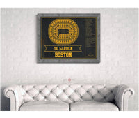 Cutler West Boston Bruins Team Colors - TD Garden Vintage Hockey Blueprint NHL Print