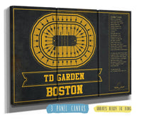 Cutler West 48" x 32" / 3 Panel Canvas Wrap Boston Bruins Team Colors - TD Garden Vintage Hockey Blueprint NHL Print 933350184_78593