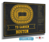 Cutler West 14" x 11" / Stretched Canvas Wrap Boston Bruins Team Colors - TD Garden Vintage Hockey Blueprint NHL Print 933350184-14"-x-11"78548