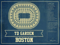 Cutler West 14" x 11" / Unframed Boston Bruins - TD Garden Vintage Hockey Blueprint NHL Print 933350183_78477